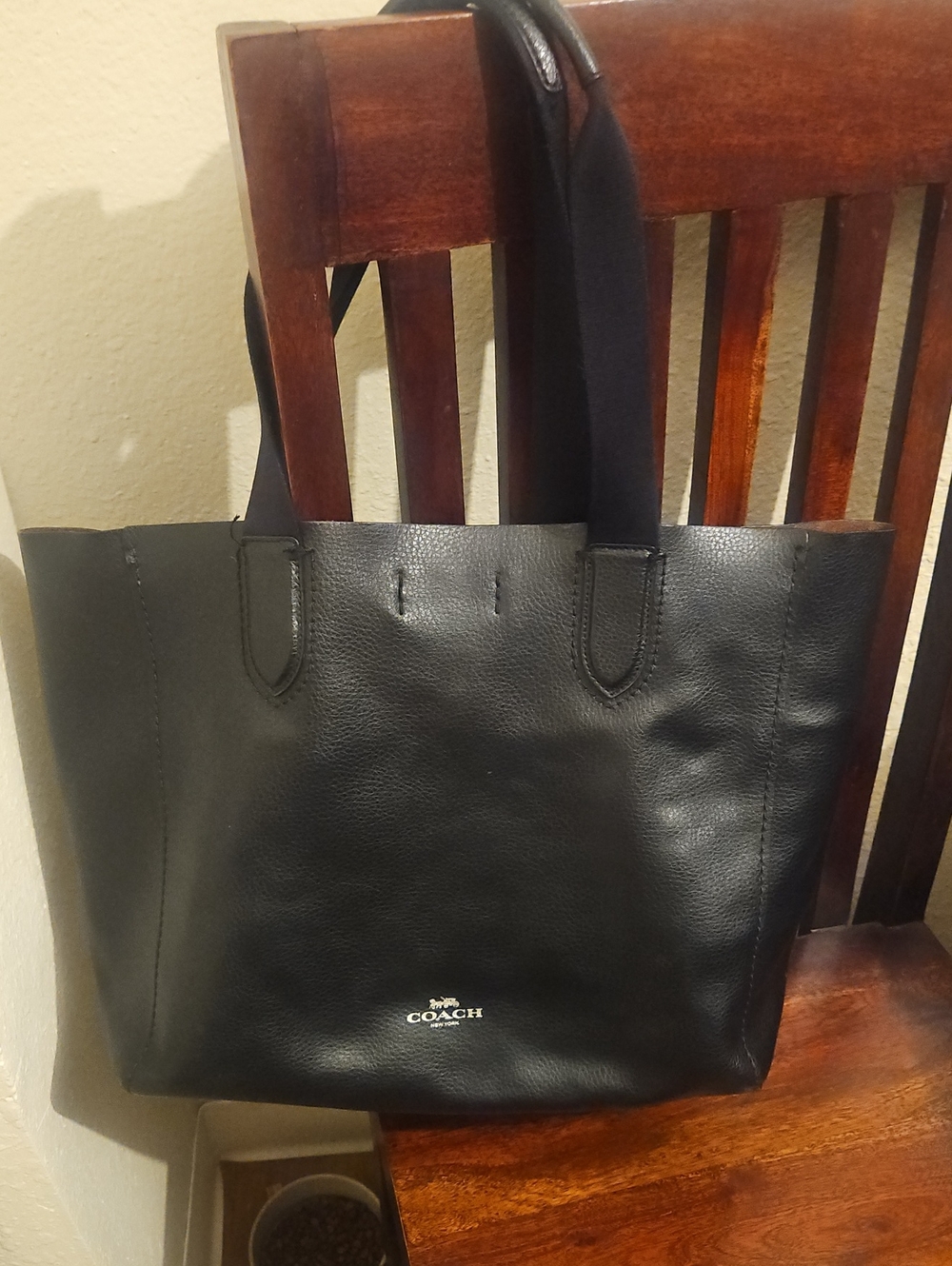 Coach Black Pebbled Leather Tote Messenger Bag
